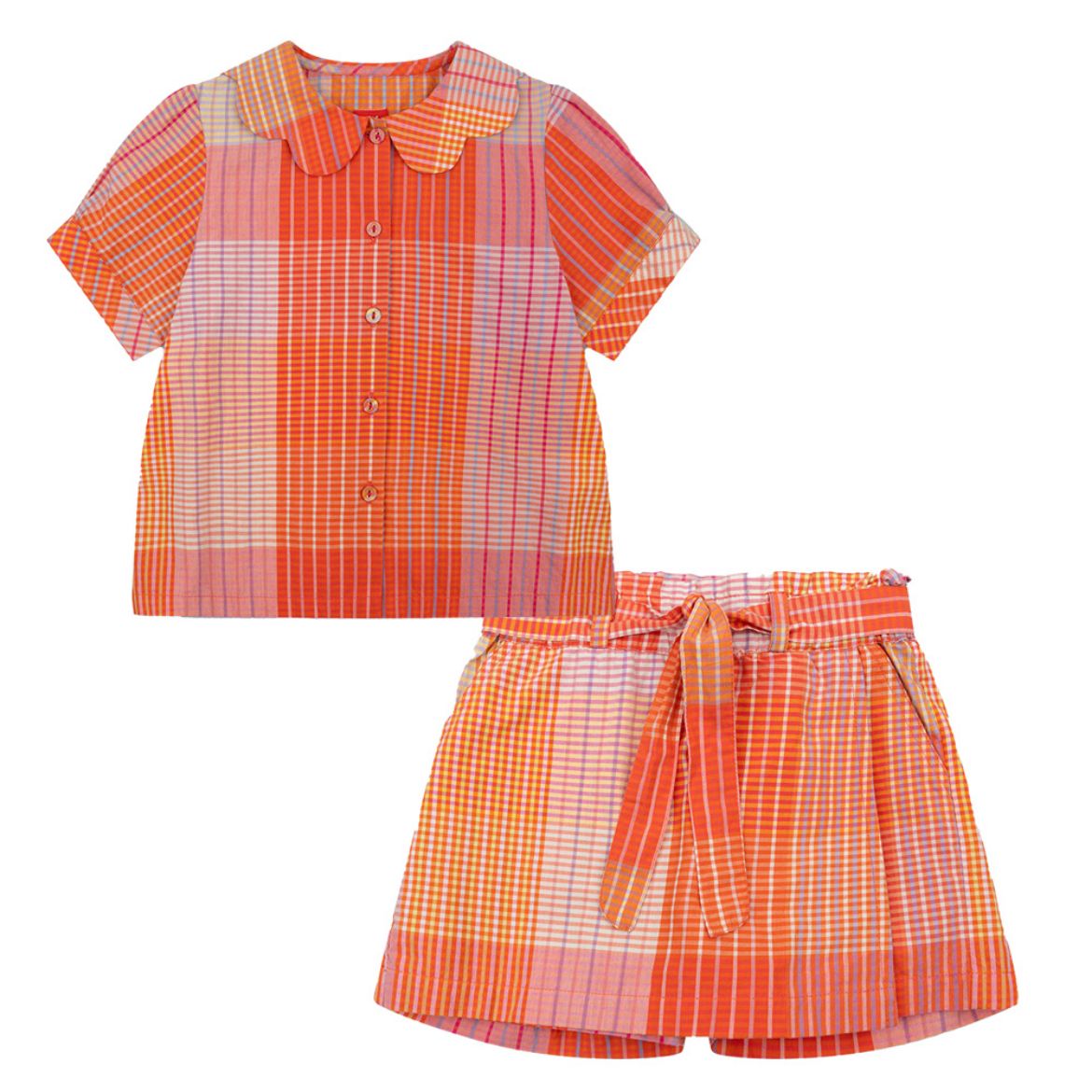 Picture of Oilily Bia Checked Shirt & Pavani Short Set