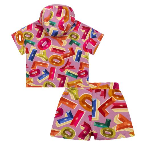 Picture of Oilily Girls Horis Printed Jumper & Palace Short Set