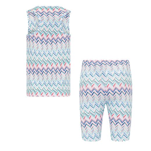 Picture of Missoni Girls Blue Printed Top & Cycling Short Set