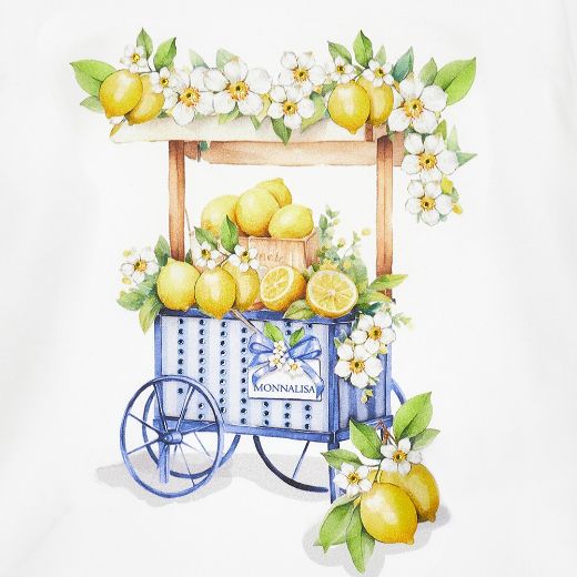 Picture of Monnalisa  White T-Shirt & Yellow Tulle Skirt Set