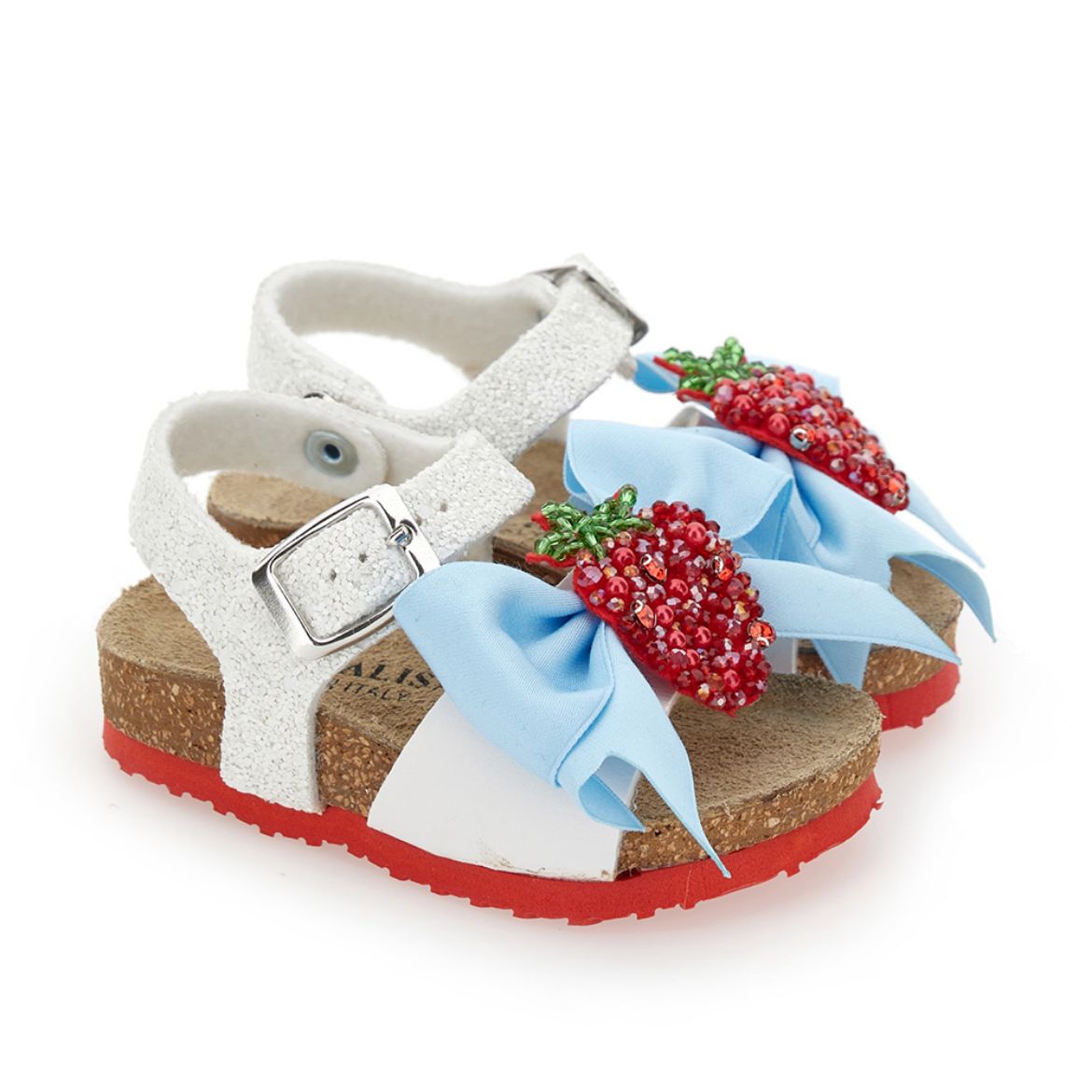 Picture of Monnalisa White & Red Strawberry Sandals