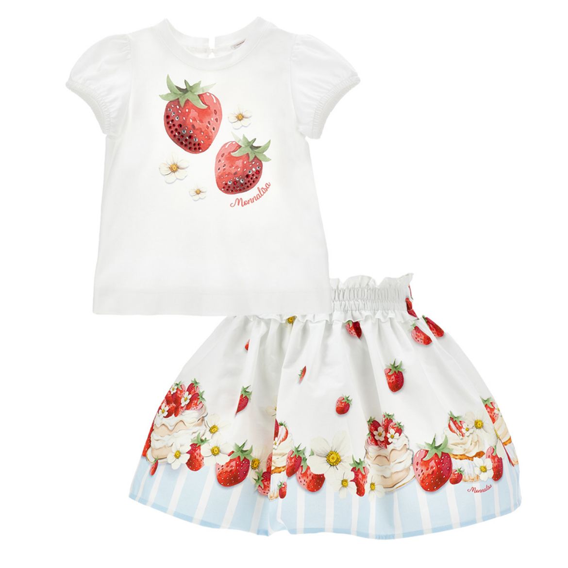 Picture of Monnalisa Strawberry Top & Skirt Set