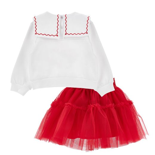 Picture of Monnalisa Strawberry Jumper & Red Tulle Skirt Set