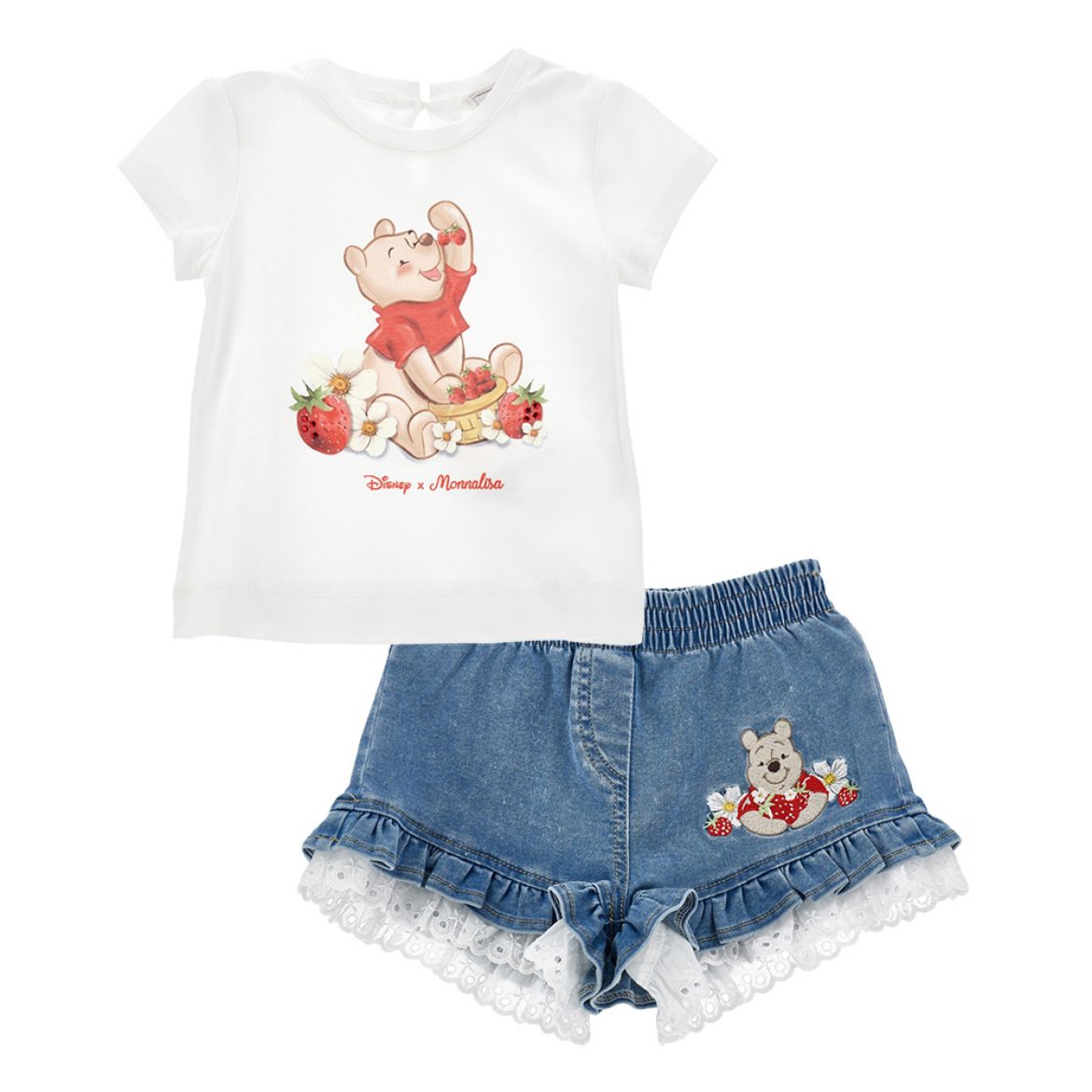 Picture of Monnalisa Winnie The Pooh T-Shirt & Denim Short Set