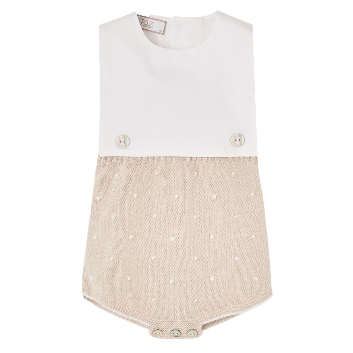 Picture of Paz Rodriguez Beige Knitted Romper