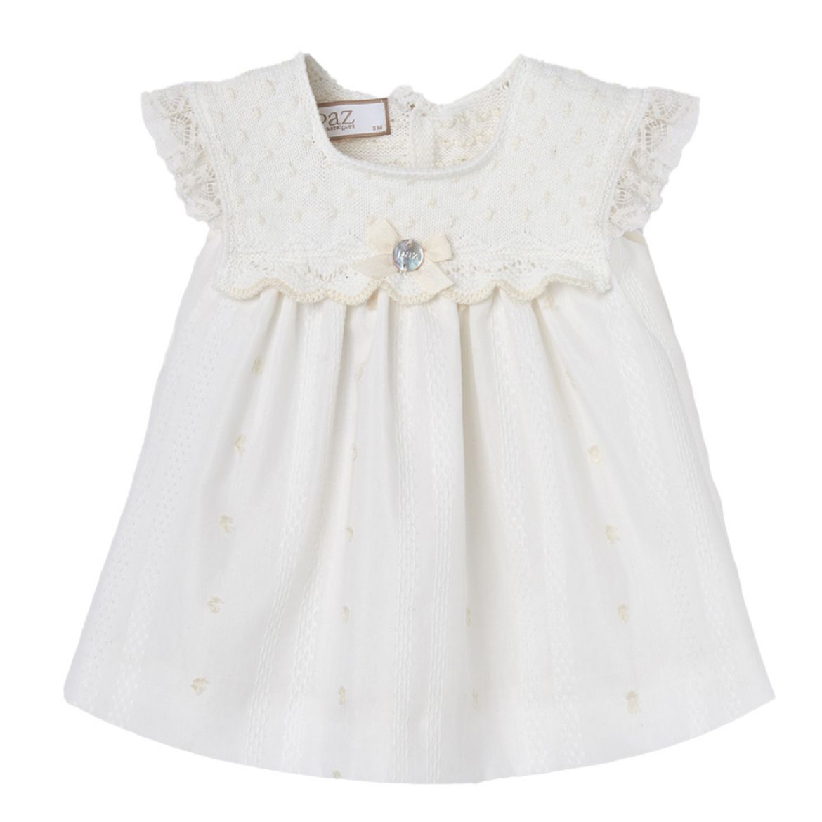 Picture of Paz Rodriguez Cream Dress & Knicker Set