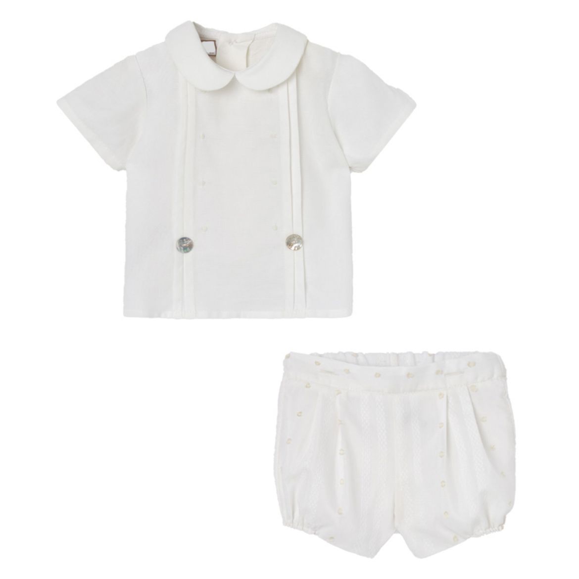 Picture of Paz Rodriguez Cream Shirt & Shorts Set