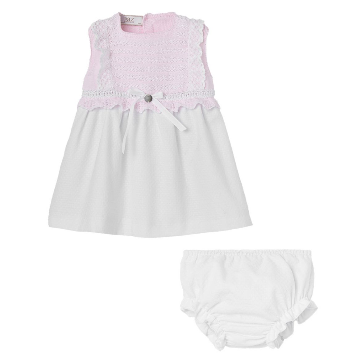 Picture of Paz Rodriguez Pink & White Dress with Knickers