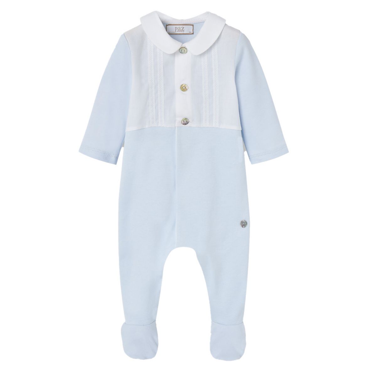 Picture of Paz Rodriguez Blue & White Cotton Babygrow