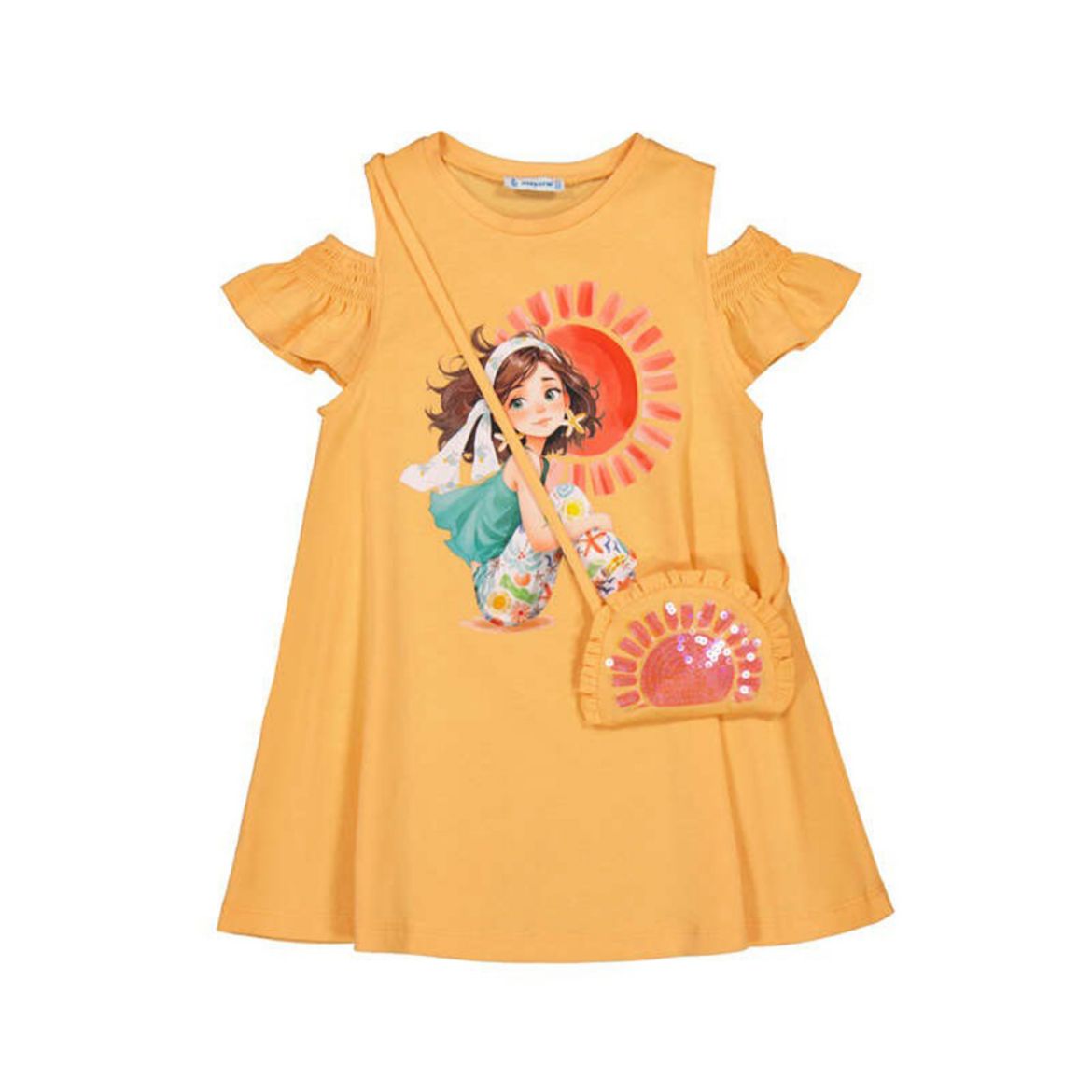 Picture of Mayoral Girls Orange Bag Dress 