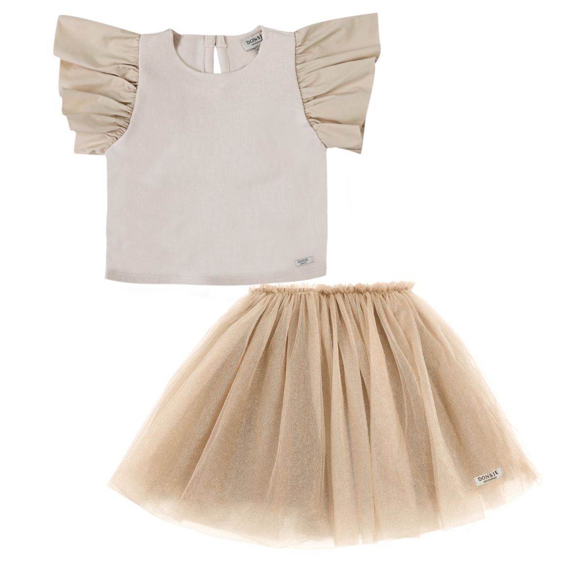 Picture of Donsje Ubah Sand Top & Pien Powder Skirt Set