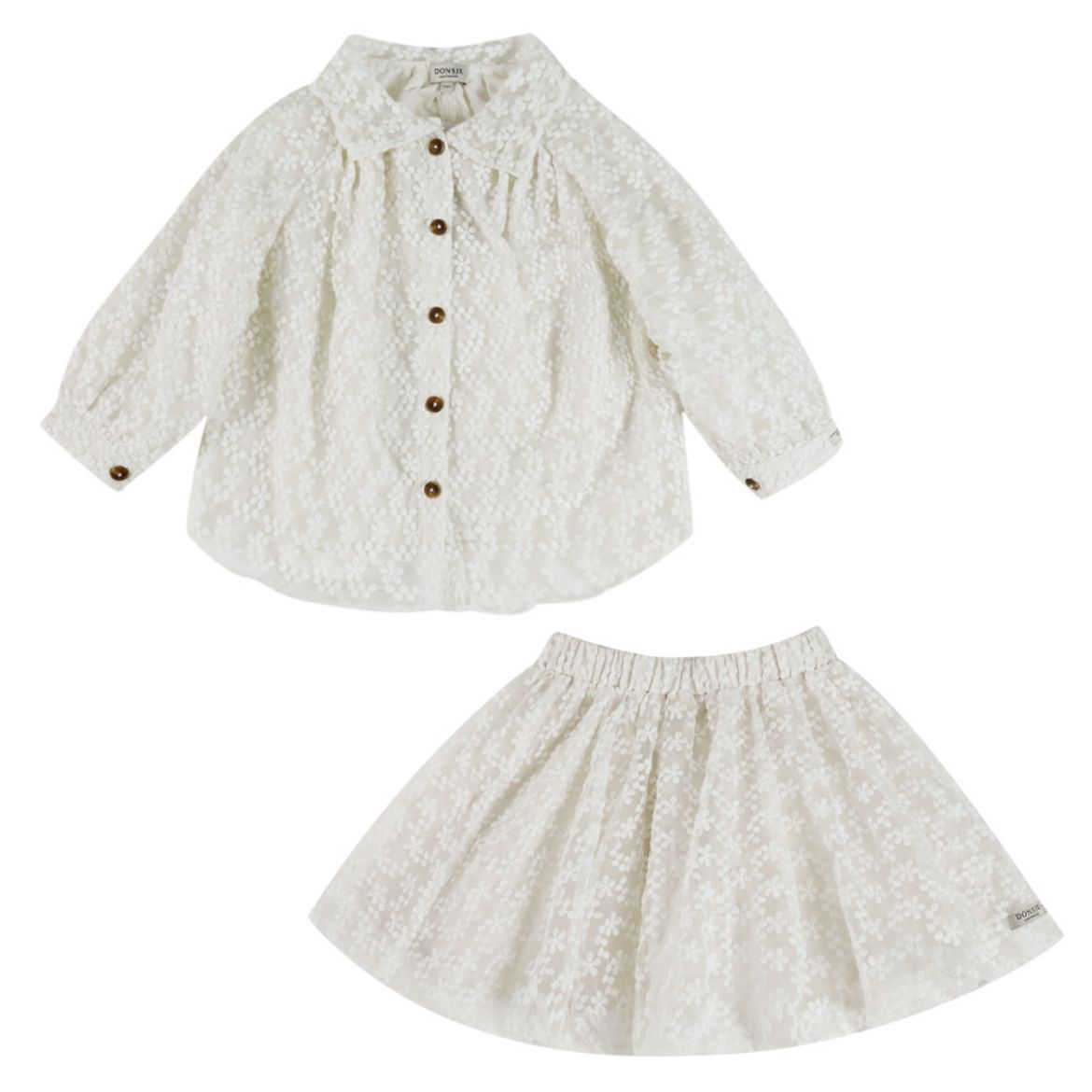 Picture of Donsje Mailien White Shirt & Ilea White Skirt Set