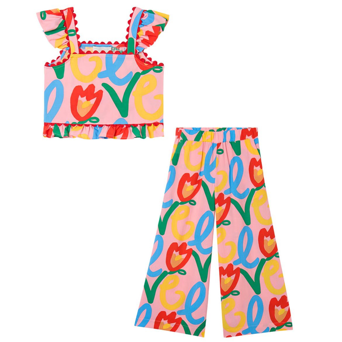 Picture of Stella Mc Cartney Girls Love Printed Top & Trouser Set