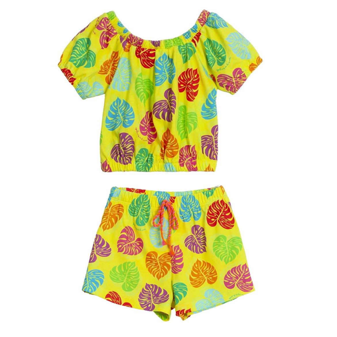 Picture of Agatha Ruiz De La Prada Yellow Printed Top & Short Set