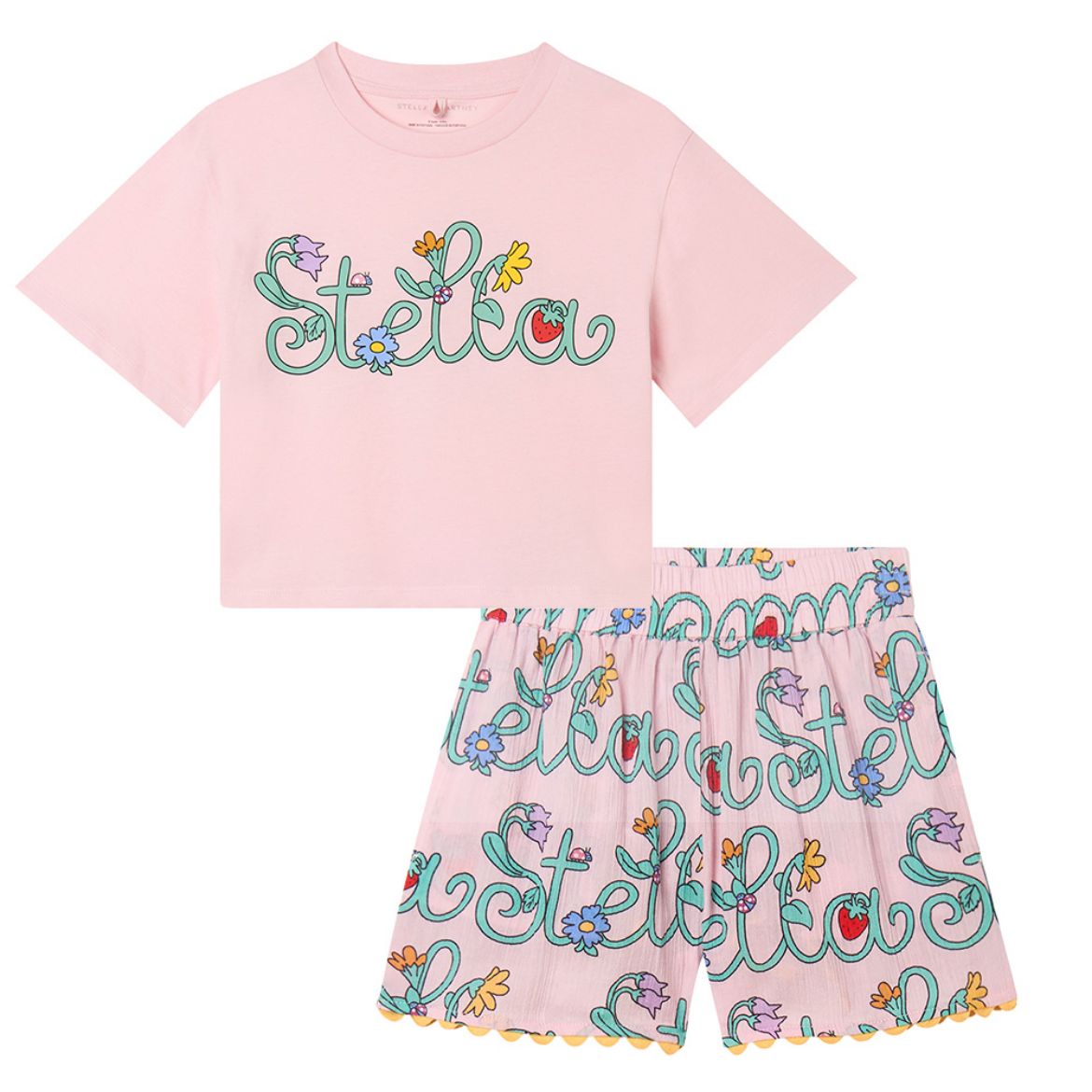 Picture of Stella Mc Cartney Pink Top & Printed Short Set