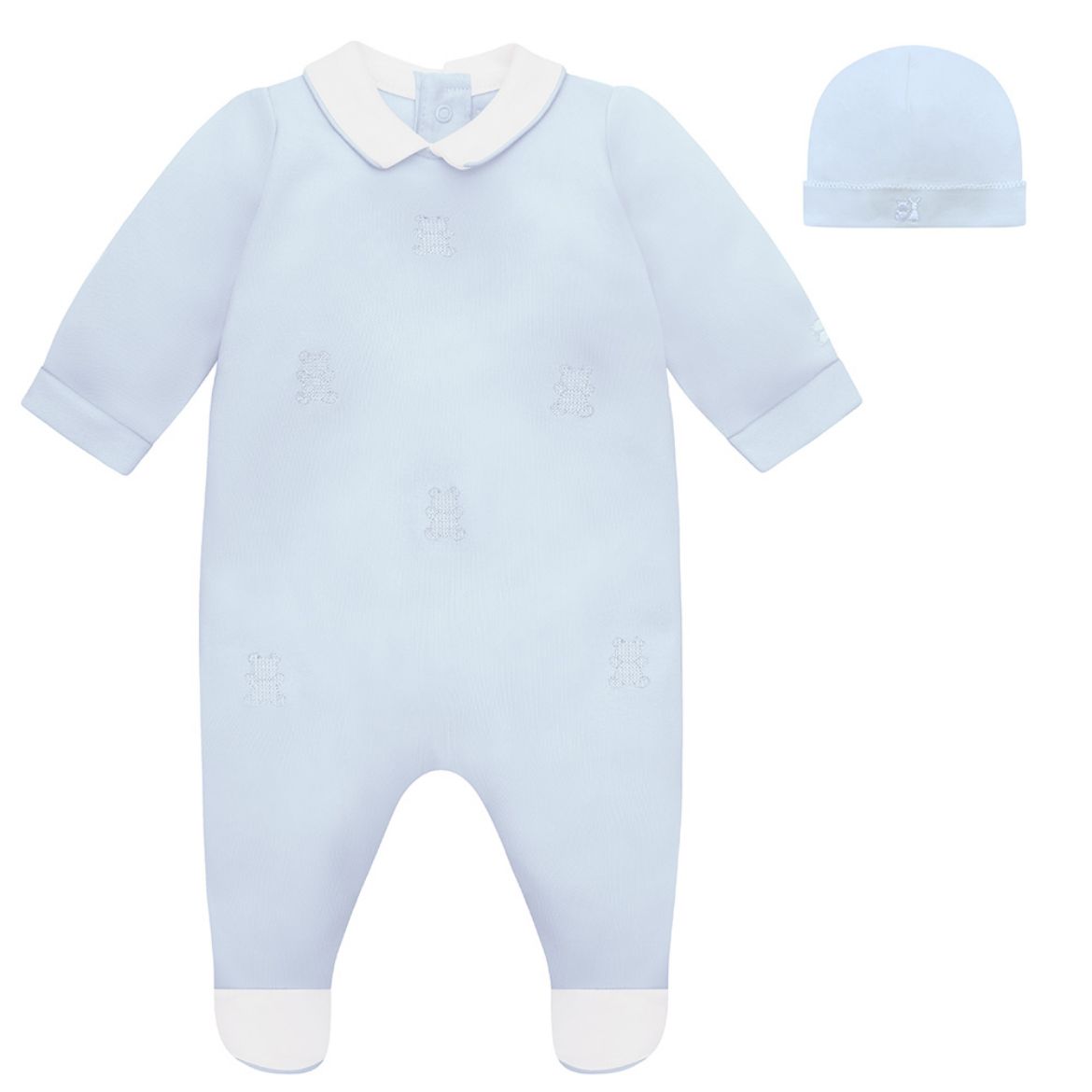 Picture of Emile Et Rose Boys Blue Lionel Babygrow with Hat