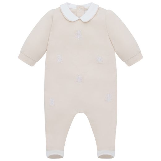 Picture of Emile Et Rose Boys Beige Lionel Babygrow with Hat