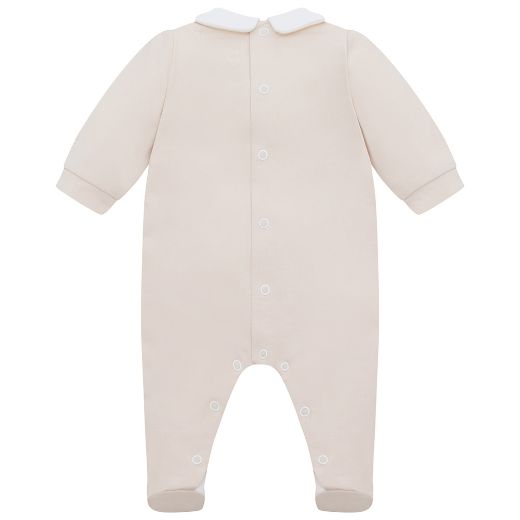 Picture of Emile Et Rose Boys Beige Lionel Babygrow with Hat