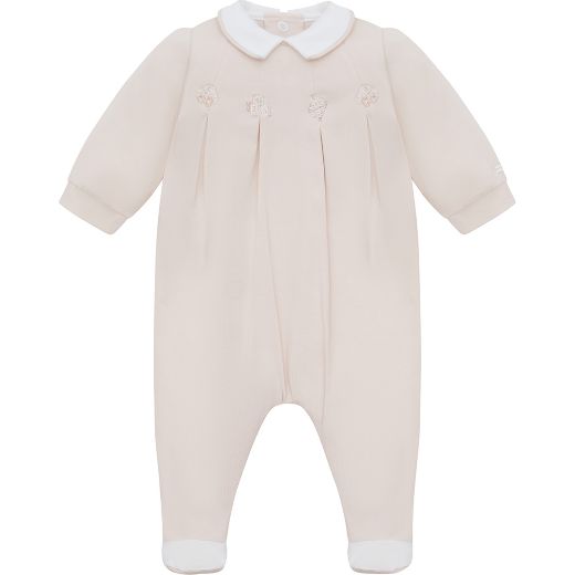 Picture of Emile Et Rose Beige & White Lenny 2 Pack Babygrow