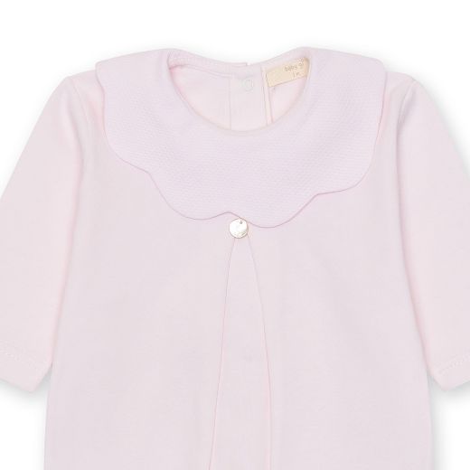 Picture of Baby Gi Pink Scalloped Cotton Babygrow