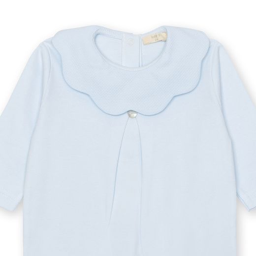 Picture of Baby Gi Blue Scalloped Cotton Babygrow