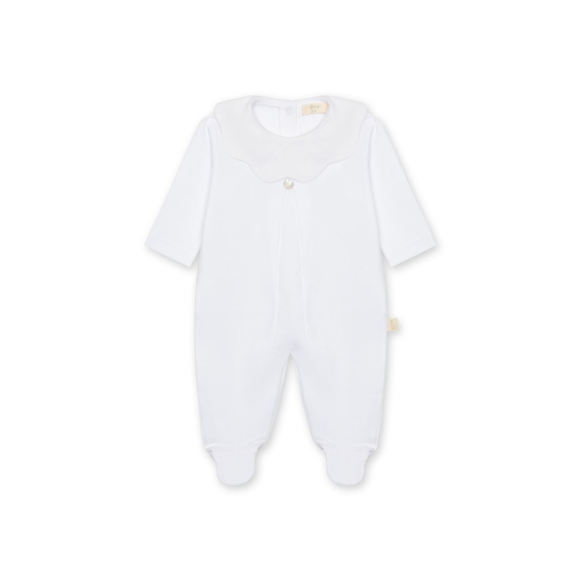 Picture of Baby Gi White Scalloped Cotton Babygrow
