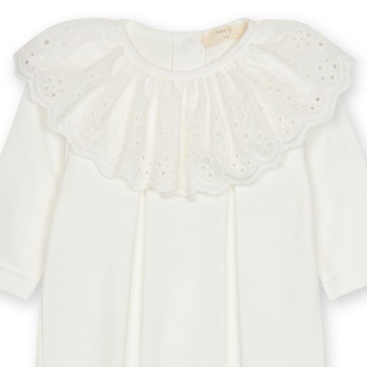 Picture of Baby Gi White Broderie Anglaise Babygrow