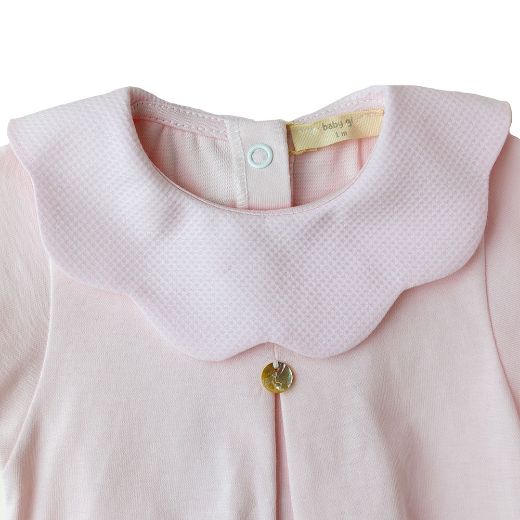 Picture of Baby Gi Pink Scalloped Cotton Short Romper