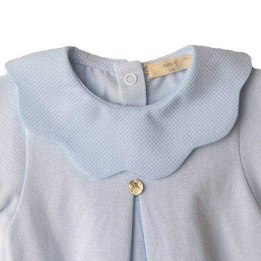 Picture of Baby Gi Blue Scalloped Cotton Short Romper