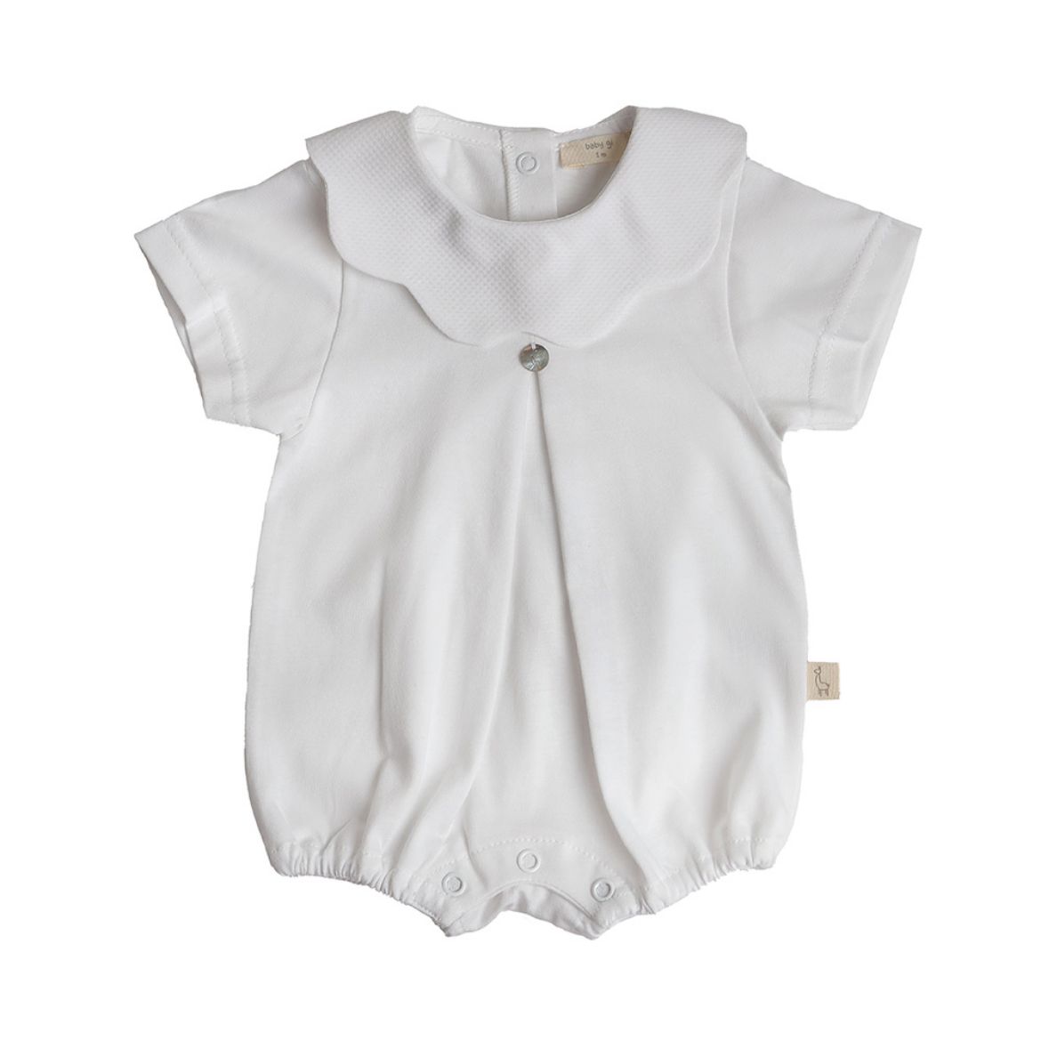 Picture of Baby Gi White Scalloped Cotton Short Romper
