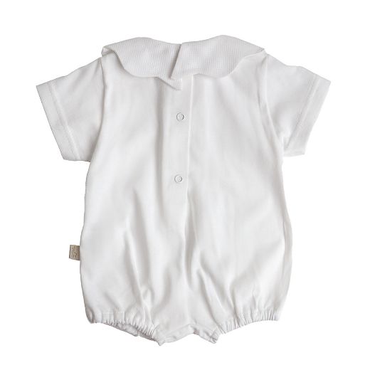 Picture of Baby Gi White Scalloped Cotton Short Romper