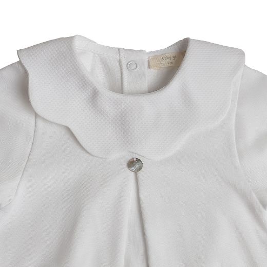 Picture of Baby Gi White Scalloped Cotton Short Romper