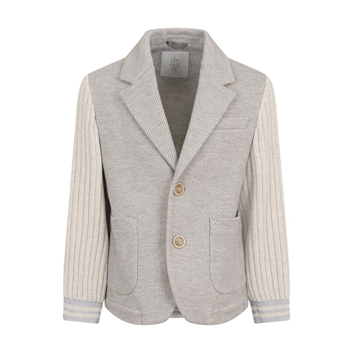 Picture of Eleventy Boys Grey Blazer with Cream Knitted Sleeves
