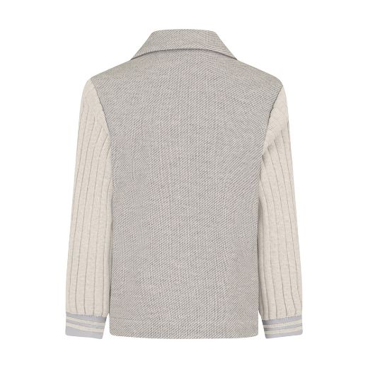 Picture of Eleventy Boys Grey Blazer with Cream Knitted Sleeves