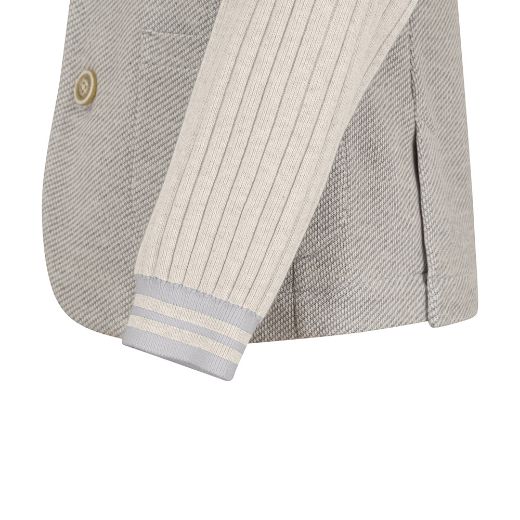 Picture of Eleventy Boys Grey Blazer with Cream Knitted Sleeves