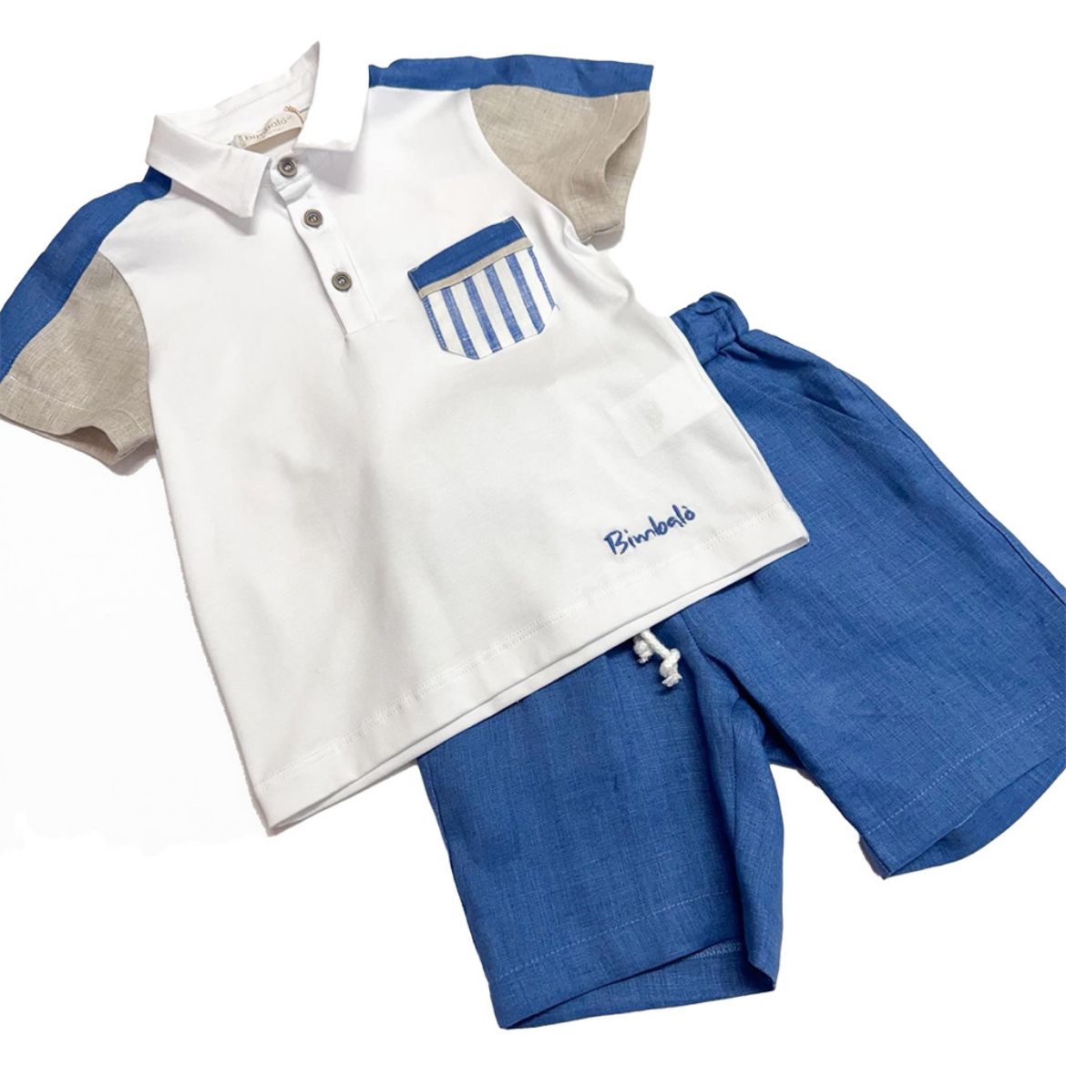 Picture of Bimbalo Boys Blue Polo & Short Set