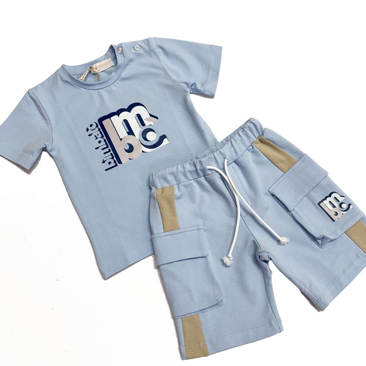 Picture of Bimbalo Boys Blue T-Shirt & Short Set