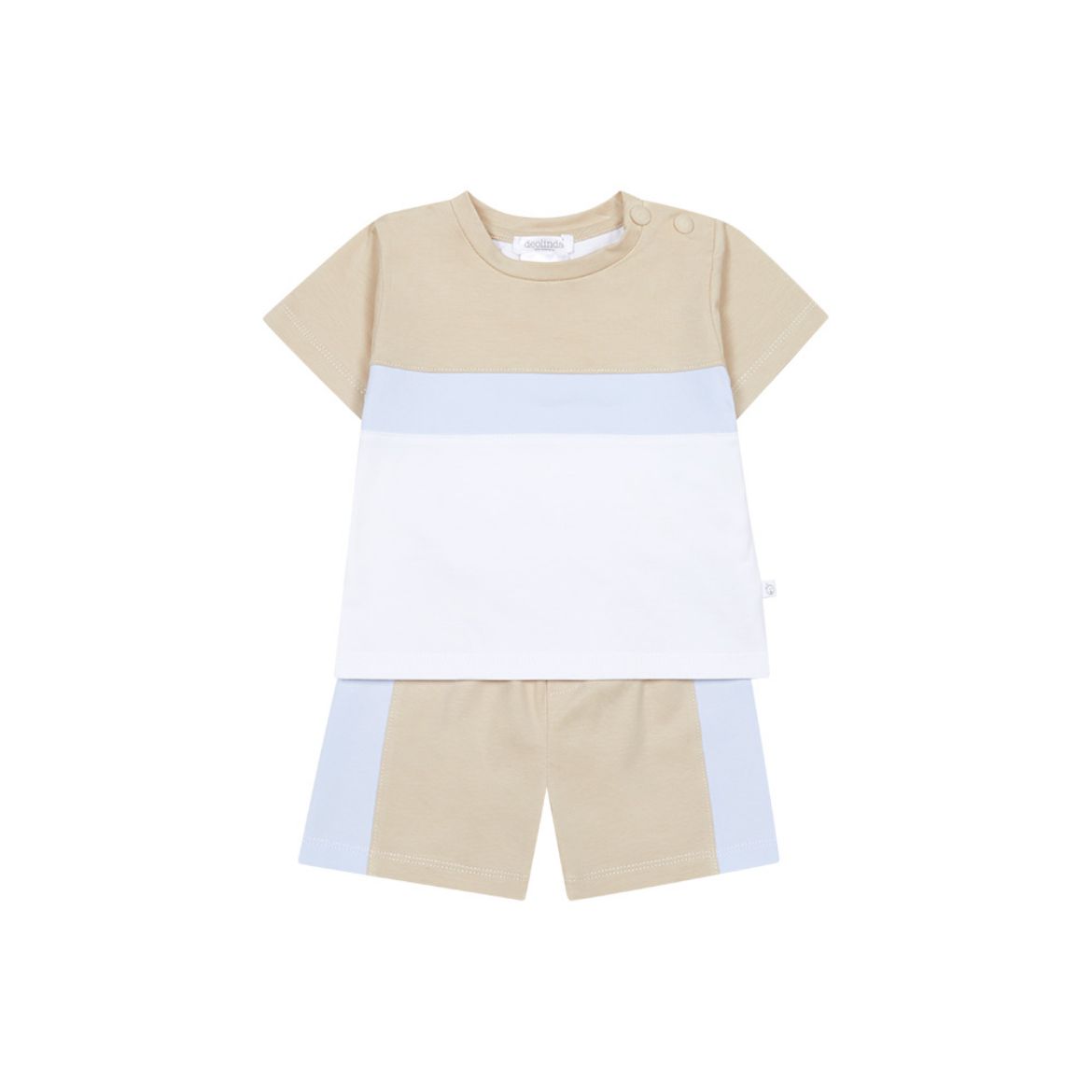 Picture of Deolinda Boys Beige & Blue Short Set