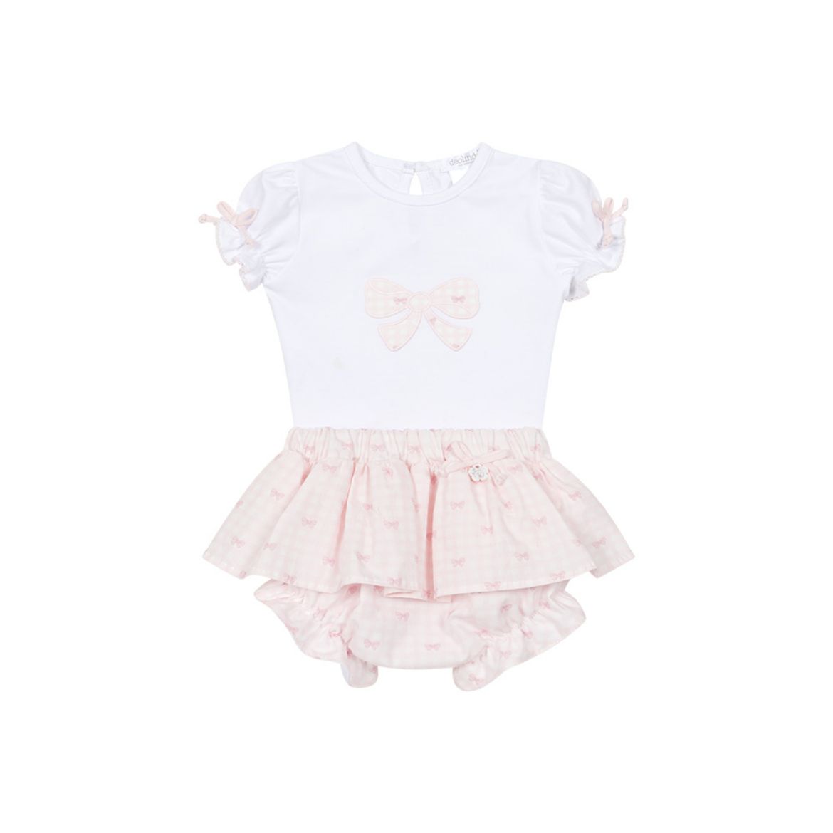 Picture of Deolinda Girls Pink Bow Top & Knicker Set