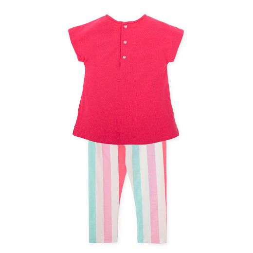 Picture of Agatha Ruiz De La Prada Pink Heart Top & Striped Leggings Set