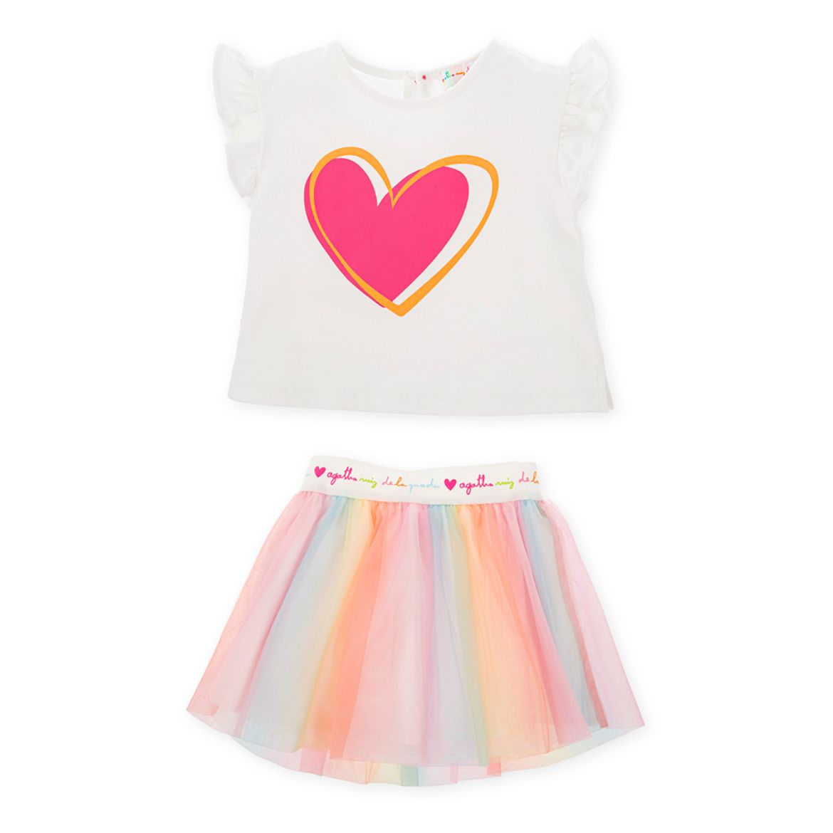 Picture of Agatha Ruiz De La Prada Heart Top & Stripe Skirt Set