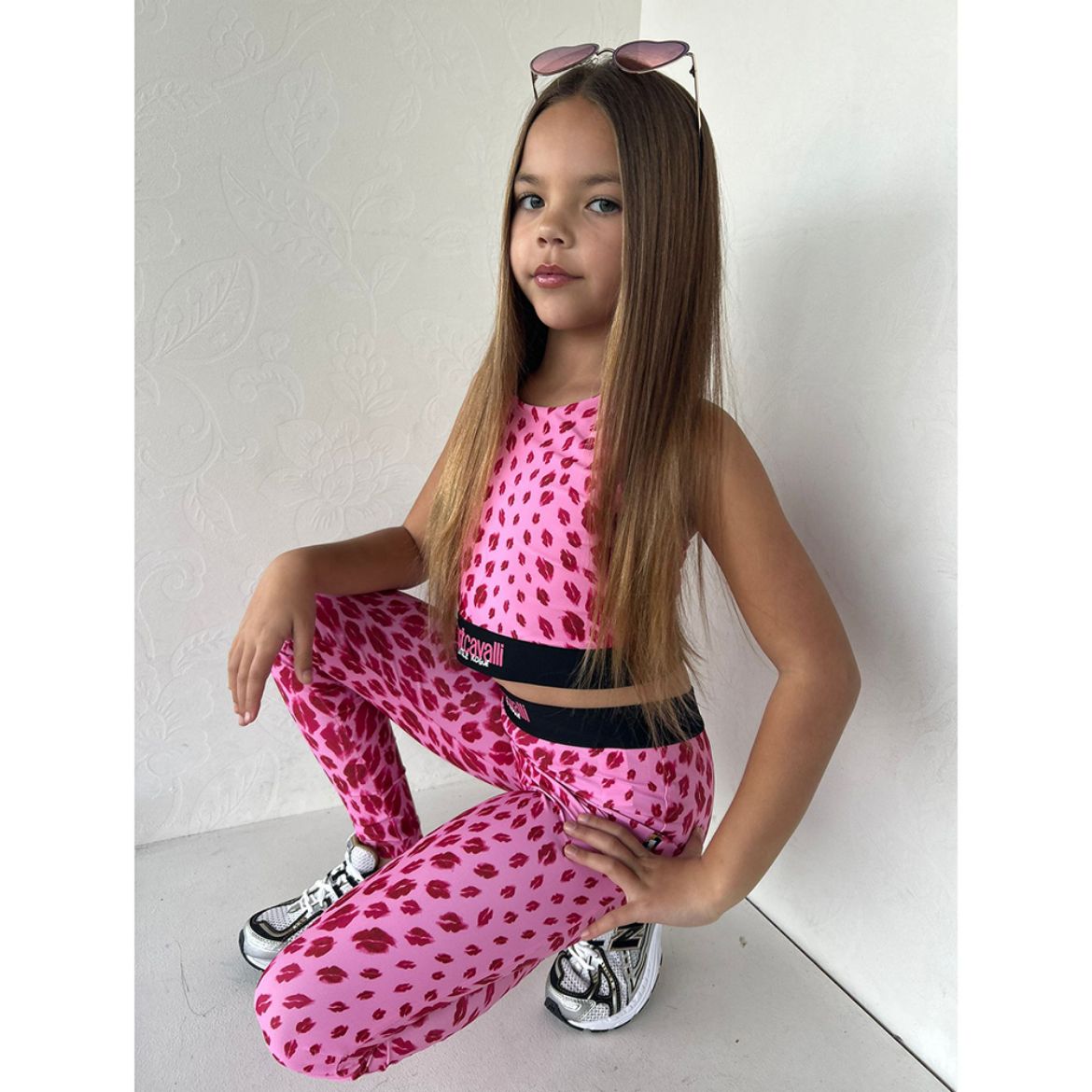 Picture of Just Cavalli Girls Pink Lips Top & Leggings Set