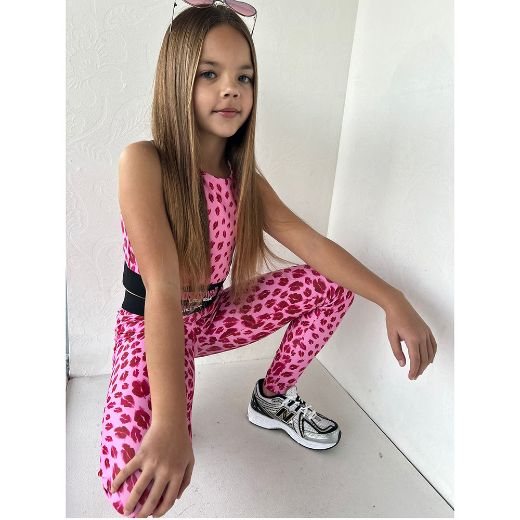 Picture of Just Cavalli Girls Pink Lips Top & Leggings Set