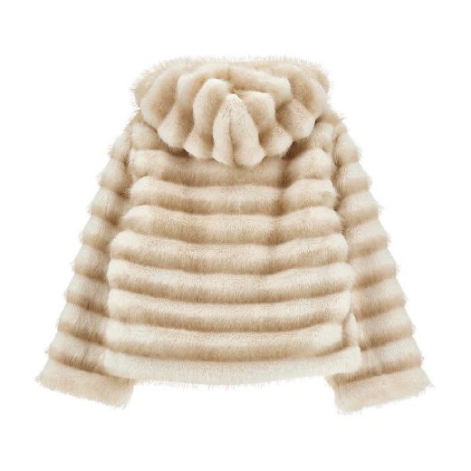 Picture of Monnalisa Cream Faux Fur Jacket