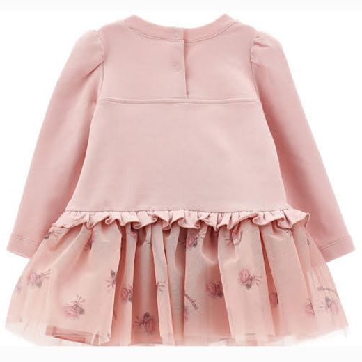 Picture of Monnalisa Pink Tulle Drop Waist Dress 