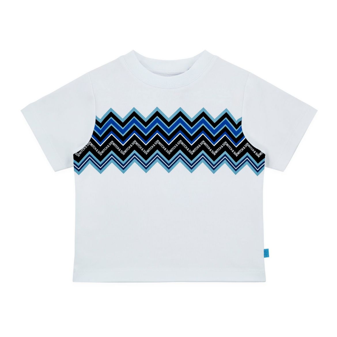 Picture of Mitch & Son Wallace White Zig Zag Print Tshirt