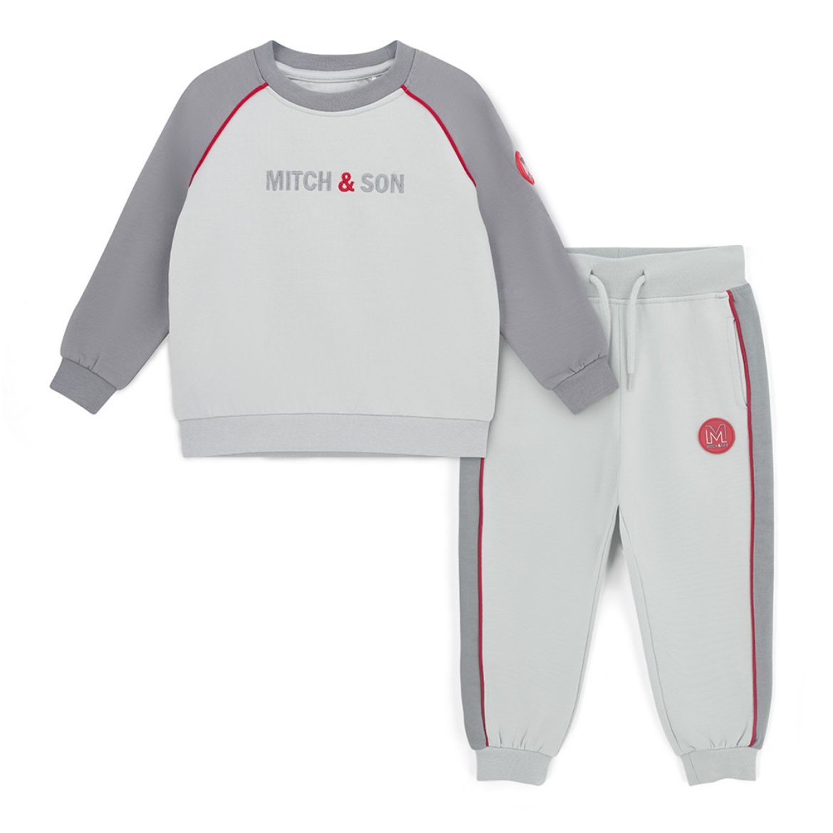 Picture of Mitch & Son Tyson Grey Raglan Piping Tracksuit
