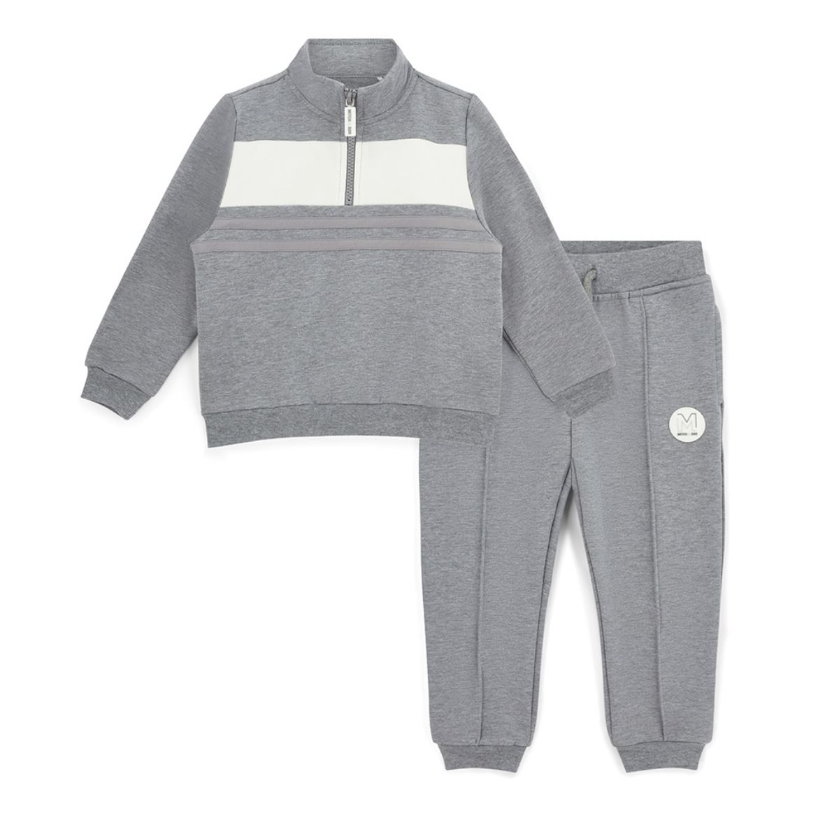 Picture of Mitch & Son Tyler Grey Marl Quarter Zip Tracksuit