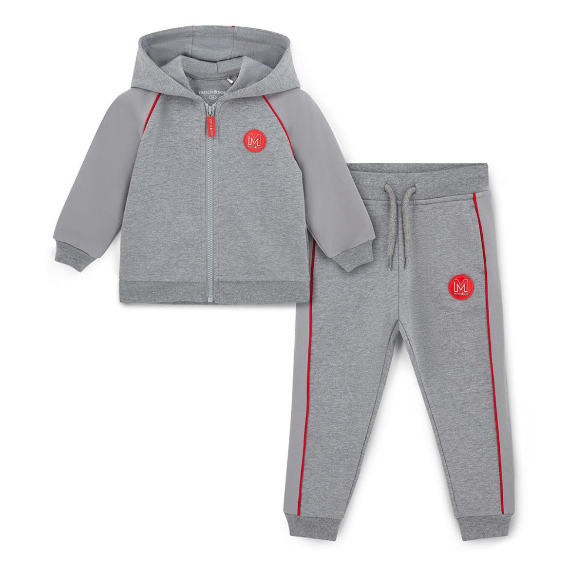 Picture of Mitch & Son Tucker Grey Marl Zipper Tracksuit