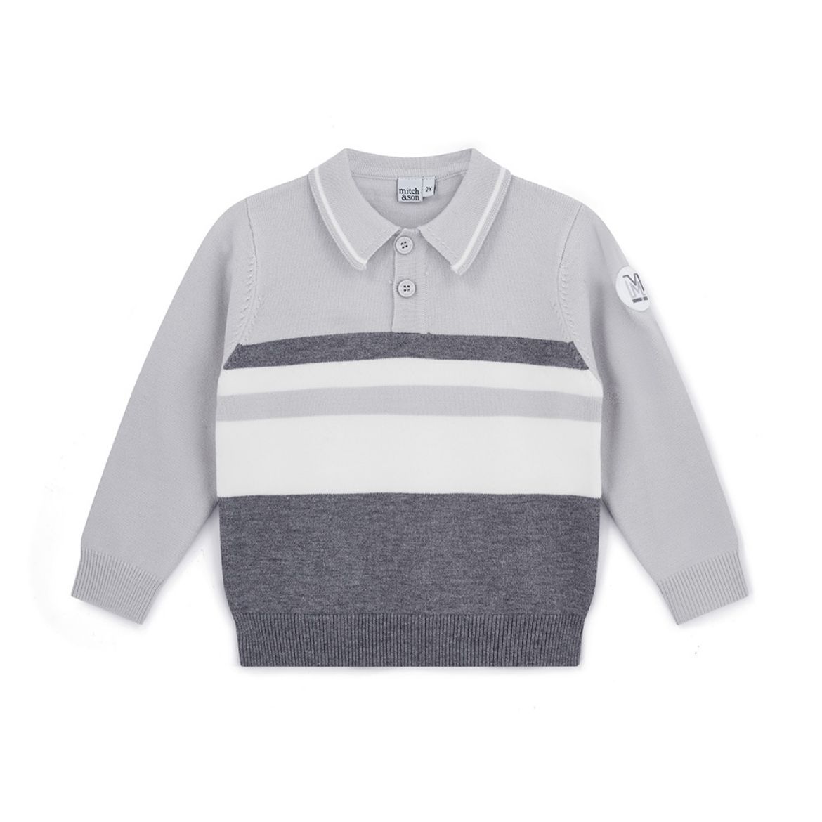 Picture of Mitch & son Tighe Grey Knitted Polo